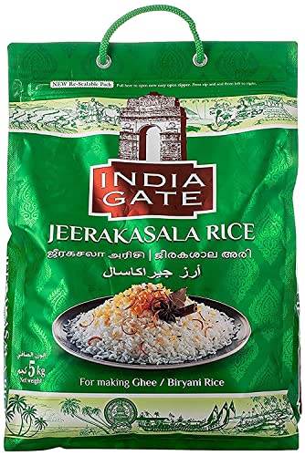 India Gate Jeerakasala Reis: Genießen Sie die aromatische Köstlichkeit von Keralas Aromen (5Kg) von India Gate