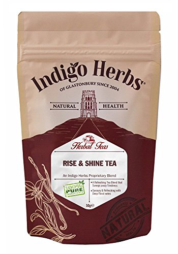 Indigo Herbs Raus aus den Federn! lose Blätter Kräutertee Mischung 100g (Rise & Shine Tea) von Indigo Herbs