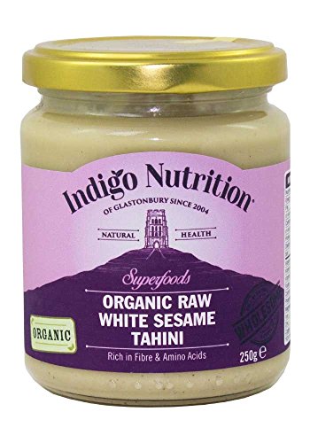 Roh BIO Weiß Sesam Tahin - Raw Organic White Sesame Tahini - 250g von Indigo Herbs