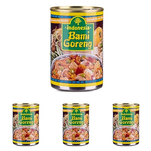 Indonesia Bami Goreng | Leckeres asiatisches Fertiggerichte mit Nudeln, Gemüse und Hähnchen | 350g (Packung mit 4) von Indonesia