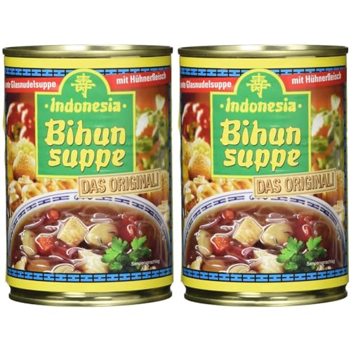 Indonesia Original Bihun Suppe | Das Original | Leckere Suppe mit Gemüse und Hähnchen | 390 ml (Packung mit 2) von Indonesia