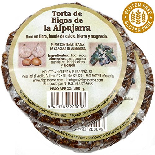 Original spanisches Feigenbrot mit Mandeln - 100 % natürlich - Superfood -Vegan - rund - 2 x 300 Gramm Vorteilspack von Industria Higuera Alpujarrena S.L.