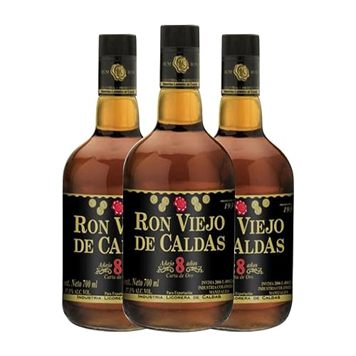 Rum Viejo de Caldas 8 Jahre 70 cl (Schachtel mit 3 Flaschen von 70 cl) von Industria Licorera de Caldas
