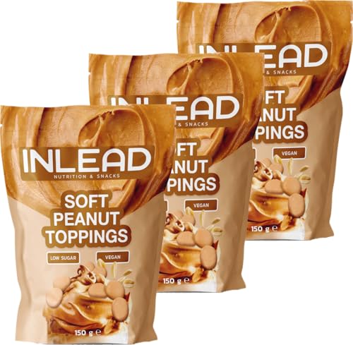 INLEAD - Soft Peanut Toppings | Zarte Zuckerarme Erdnuss-Drops für Desserts, Joghurt, als Topping und zum Backen - 3x 150g INLEAD - Soft Peanut Toppings | Zarte Zuckerarme Erdnuss-Drops für Desserts, Joghurt, als Topping und zum Backen - 3x 150g von Inlead