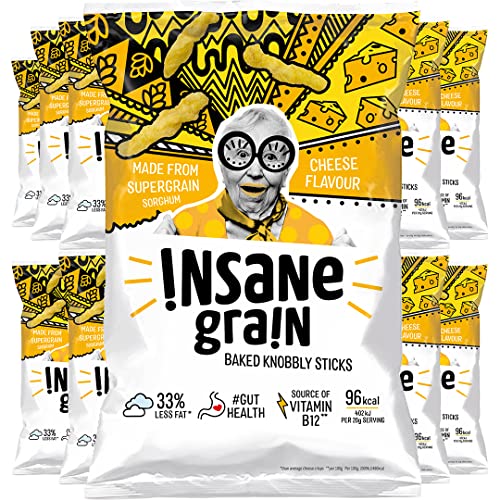 INSANE GRAIN 10 x 80 g veganer Käsegeschmack Sorghum Supergrain Puffs - gesunde Snacks für Darmgesundheit, kalorienarme Bisse - pflanzlich, vegan freundlich & glutenfrei INSANE GRAIN 10 x 80 g veganer Käsegeschmack Sorghum Supergrain Puffs - gesunde Snacks für Darmgesundheit, kalorienarme Bisse - pflanzlich, vegan freundlich & glutenfrei von Insane Grain