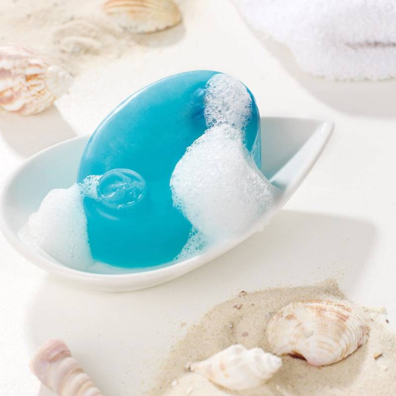 Seife Blaue Ostseekreide mit Glasstein, vegan von Inselseifen