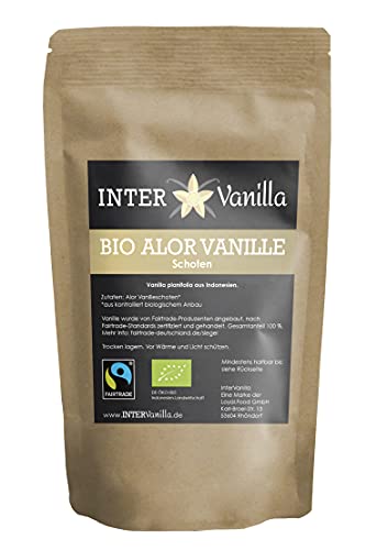 InterVanilla FAIRTRADE BIO Alor Vanille, 10 Stück Vanilleschoten. 14-17 cm. Hoher Vanillingehalt von 2%. Fair Trade. Auch super für Extrakt geeignet InterVanilla FAIRTRADE BIO Alor Vanille, 10 Stück Vanilleschoten. 14-17 cm. Hoher Vanillingehalt von 2%. Fair Trade. Auch super für Extrakt geeignet von InterVanilla