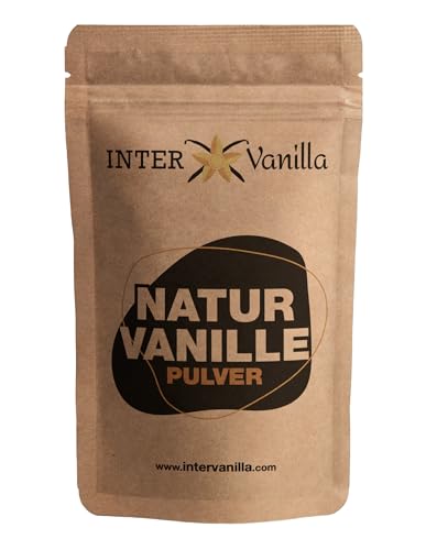 InterVanilla Natur Vanille Pulver 50g. Aus 100% echten Premium Vanilleschoten. Vanilla bean powder. Vanillepulver ohne Zusätze, ohne Zucker von InterVanilla