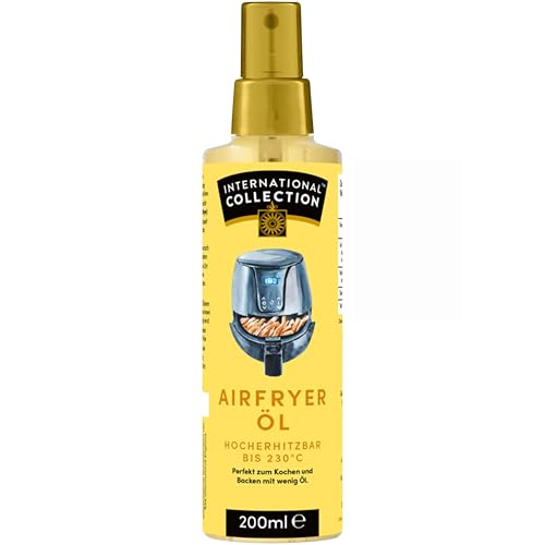 International Collection - Airfryer Sonnenblumenöl - 200 ml - Öl-Sprühflasche für Airfryer - Ölspray zum Kochen, für Salat, zum Grillen - Geeignet für Heißluftfritteusen - Erhitzbar bis 230 Grad International Collection - Airfryer Sonnenblumenöl - 200 ml - Öl-Sprühflasche für Airfryer - Ölspray zum Kochen, für Salat, zum Grillen - Geeignet für Heißluftfritteusen - Erhitzbar bis 230 Grad von International Collection