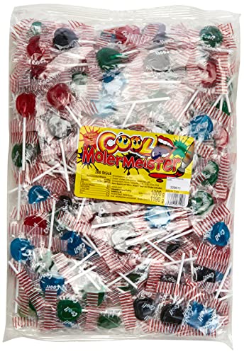 Cool Malermeister (zungenfärbende Lollis) 200 Stück im 1 kg Beutel, 1er Pack (1 x 1 kg) Cool Malermeister (zungenfärbende Lollis) 200 Stück im 1 kg Beutel, 1er Pack (1 x 1 kg) von Cool