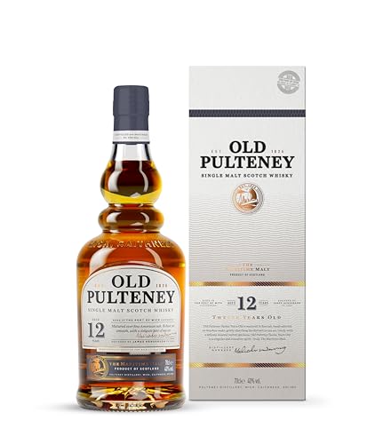 Old Pulteney Highlands Single Malt Whisky 12 Years 1 x 0,7l) – Der maritime, von Meeresluft geprägte Whisky aus Schottland in der Geschenkverpackung mit 40% vol. Alkohol von PULTENEY