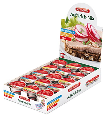 Inzersdorfer Aufstrich-Mix 60 Portionen à 25 g (20 x Leber, 20 x Geflügel, 20 x Rauchfleisch) - 60St. von Inzersdorfer