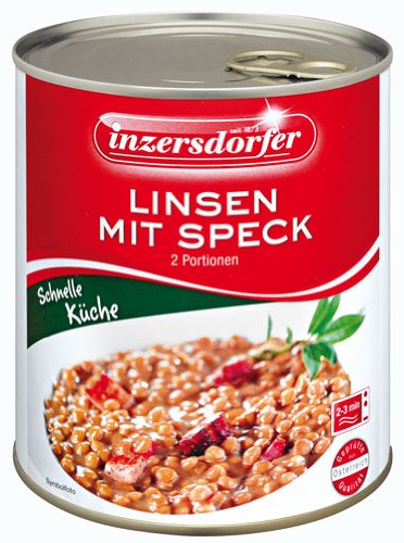 Inzersdorfer - Linsen mit Speck - 800 g von Inzersdorfer