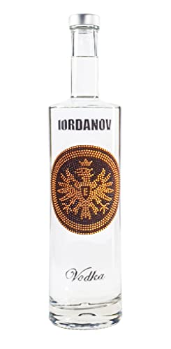 Iordanov Vodka - Edel-Vodka in der exklusiven Flasche mit Glitzersteinen (Eintracht Frankfurt Edition Gold, 0,7 L) von Iordanov Vodka