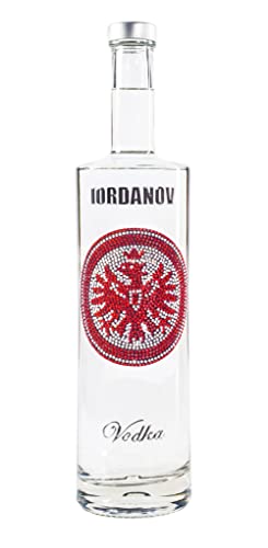 Iordanov Vodka - Edel-Vodka in der exklusiven Flasche mit Glitzersteinen (Eintracht Frankfurt Edition Rot, 1 L) von Iordanov Vodka