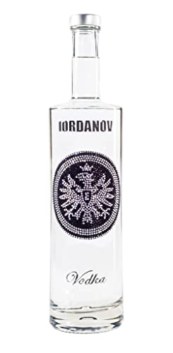 Iordanov Vodka - Edel-Vodka in der exklusiven Flasche mit Glitzersteinen (Eintracht Frankfurt Edition Schwarz, 1 L) von Iordanov Vodka