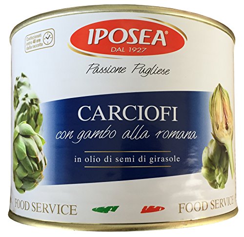 Artischocken mit Stielen in Sonnenblumenöl eingelegt IPOSEA 1900g, ATG 1100g - Carciofi con Gambo alla Romana von Iposea