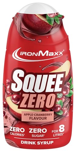 IronMaxx SqueeZero - Apple Cranberry 65ml Sirup, Erfrischendes Geschmackserlebnis für 8 Liter, Zuckerfrei und Kalorienfrei in 100ml verzehrfertigem Getränk IronMaxx SqueeZero - Apple Cranberry 65ml Sirup, Erfrischendes Geschmackserlebnis für 8 Liter, Zuckerfrei und Kalorienfrei in 100ml verzehrfertigem Getränk von IronMaxx