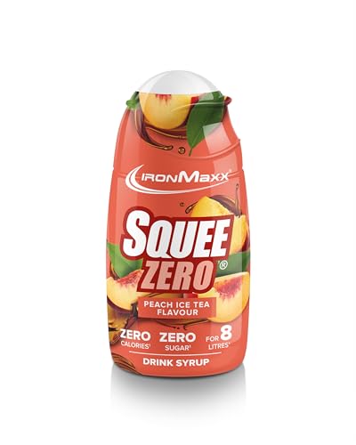 IronMaxx SqueeZero - Peach Ice Tea 65ml Sirup, Erfrischendes Geschmackserlebnis für 8 Liter, Zuckerfrei und Kalorienfrei in 100ml verzehrfertigem Getränk IronMaxx SqueeZero - Peach Ice Tea 65ml Sirup, Erfrischendes Geschmackserlebnis für 8 Liter, Zuckerfrei und Kalorienfrei in 100ml verzehrfertigem Getränk von IronMaxx