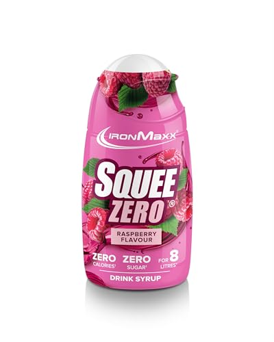 IronMaxx SqueeZero - Raspberry 65ml Sirup, Erfrischendes Geschmackserlebnis für 8 Liter, Zuckerfrei und Kalorienfrei in 100ml verzehrfertigem Getränk IronMaxx SqueeZero - Raspberry 65ml Sirup, Erfrischendes Geschmackserlebnis für 8 Liter, Zuckerfrei und Kalorienfrei in 100ml verzehrfertigem Getränk von IronMaxx