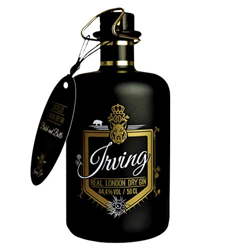 Irving Real London Dry Gin, Premium Gin aus deutscher Herstellung in Designerflasche, 16 Botanicals, 44,4% vol., 0,5l von Irving REAL LONDON DRY GIN