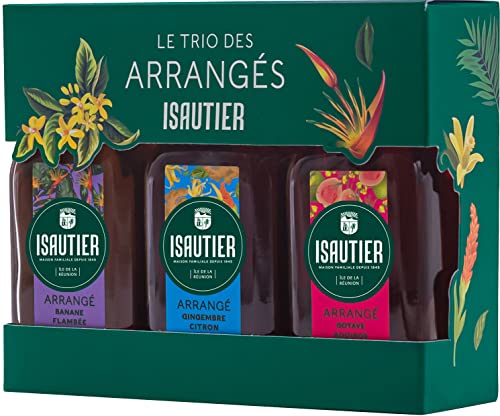 Isautier Arrangé Geschenkeset (Gingembre Citron/Banane Flambee/Goyave Rooibos) 3 x 0,2 Liter 40% von Isautier