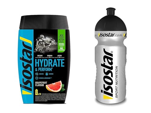 Isostar Hydrate & Perform Iso Drink – 400 g isotonisches Getränkepulver – Elektrolyt Pulver zur Unterstützung der sportlichen Leistungsfähigkeit – Grapefruit + 0,5 Liter Flasche von Isotar