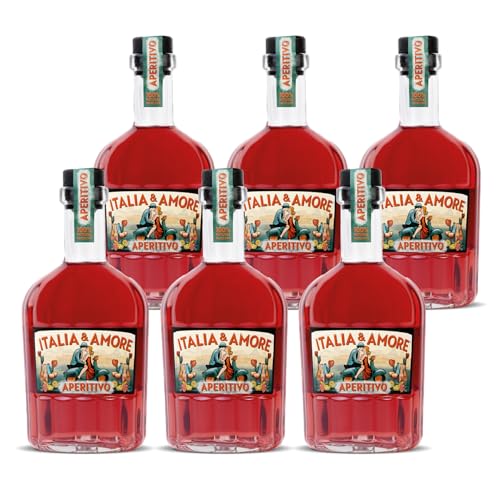 6er-Set Italia & Amore Aperitivo Likör | Der Premium Aperitiv aus 100% Natürlichen Zutaten | Handcrafted Genuss für Amore Spritz & mehr | 6 x 700ml | 15% Vol. von Italia & Amore