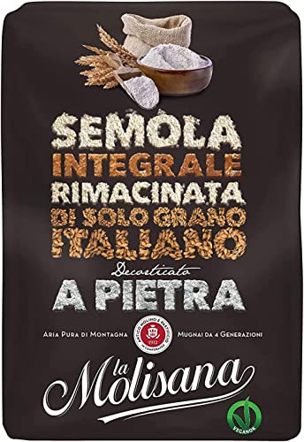 10 x Molisana Semola rimacinata di Grano Duro Integrale Durum Vollkorn Weizengieß 1 kg Grieß für Pizza + Italian Gourmet Polpa 400g von Italian Gourmet E.R.