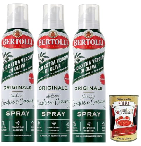 100% Italienisches Natives Olivenöl Extra, Kaltgepresst 3x 200 ml – durch die Praktische Sprühflasche Können Sie bis zu 90% des Öls Einsparen + Italian Gourmet polpa 400g 100% Italienisches Natives Olivenöl Extra, Kaltgepresst 3x 200 ml – durch die Praktische Sprühflasche Können Sie bis zu 90% des Öls Einsparen + Italian Gourmet polpa 400g von Italian Gourmet E.R.