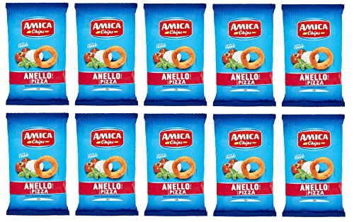 10x Amica Chips Anello Pizza Mais-Snacks mit Pizzageschmack Salziger Snack 125g Beutel 10x Amica Chips Anello Pizza Mais-Snacks mit Pizzageschmack Salziger Snack 125g Beutel von Italian Gourmet E.R.