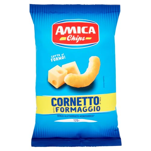 10x Amica Chips Cornetto al Formaggio Mais-Snacks mit Käsegeschmack Salziger Snack 125g Beutel 10x Amica Chips Cornetto al Formaggio Mais-Snacks mit Käsegeschmack Salziger Snack 125g Beutel von Italian Gourmet E.R.