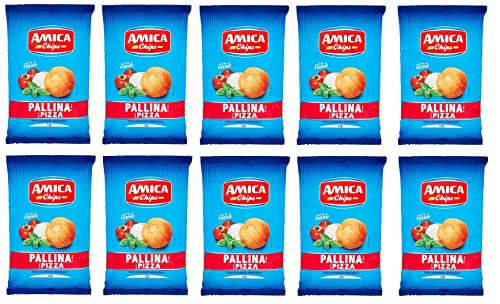 10x Amica Chips Pallina Pizza Mais-Snacks mit Pizzageschmack Salziger Snack 125g Beutel 10x Amica Chips Pallina Pizza Mais-Snacks mit Pizzageschmack Salziger Snack 125g Beutel von Italian Gourmet E.R.