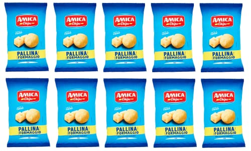 10x Amica Chips Pallina al Formaggio Mais-Snacks mit Käsegeschmack Salziger Snack 125g Beutel 10x Amica Chips Pallina al Formaggio Mais-Snacks mit Käsegeschmack Salziger Snack 125g Beutel von Italian Gourmet E.R.