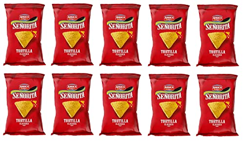 10x Amica Chips Señorita Tortilla Classica Mais-Snacks Salziger Snack 200g Beutel von Italian Gourmet E.R.
