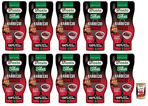 10x Ariosto Salsa Barbecue Vivace,BBQ-Sauce, glutenfrei,mit einem würzigen und rauchigen Geschmack,100% italienischer Tomaten,315-g-Squeeze Flasche + Italian Gourmet Polpa di Pomodoro 400g Dose 10x Ariosto Salsa Barbecue Vivace,BBQ-Sauce, glutenfrei,mit einem würzigen und rauchigen Geschmack,100% italienischer Tomaten,315-g-Squeeze Flasche + Italian Gourmet Polpa di Pomodoro 400g Dose von Italian Gourmet E.R.