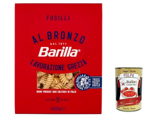 10x Barilla Fusilli al Bronzo Bronze Gezogene Pasta 400g Rohe Verarbeitungsmethode + Italian Gourmet polpa 400g von Italian Gourmet E.R.