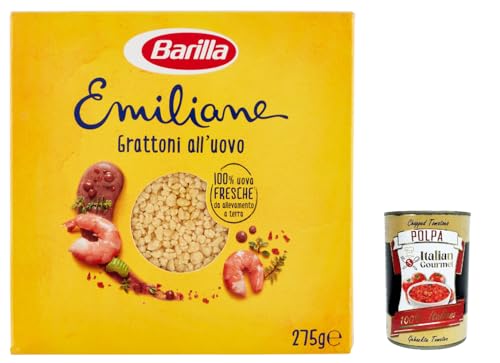 10x Barilla Pasta all' Uovo Le Emiliane Grattoni, Eiernudeln, Pasta mit Ei 275g + Italian Gourmet polpa 400g von Italian Gourmet E.R.