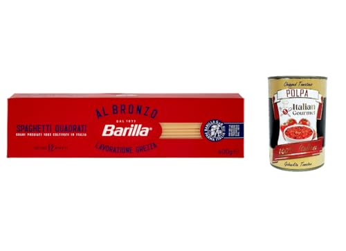 10x Barilla Spaghetti Quadrati al Bronzo Bronze Gezogene Pasta 400g Rohe Verarbeitungsmethode + Italian Gourmet polpa 400g von Italian Gourmet E.R.