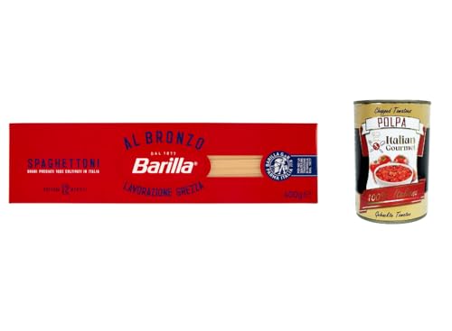 10x Spaghettoni al Bronzo Bronze Gezogene Pasta 400g Rohe Verarbeitungsmethode + Italian Gourmet polpa 400g von Italian Gourmet E.R.