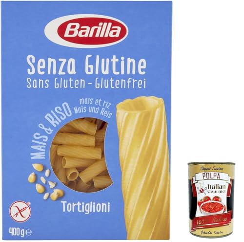 10x Barilla Tortiglioni 400g senza Glutine Glutenfrei pasta nudeln, gluten free + Italian Gourmet polpa 400g von Italian Gourmet E.R.