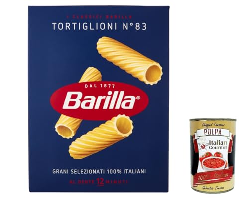 10x Barilla Tortiglioni n° 83, Pasta 100% italienisch Nudeln aus Hartweizengrieß 500g Packung + Italian Gourmet Polpa di Pomodoro 400g Dose 10x Barilla Tortiglioni n° 83, Pasta 100% italienisch Nudeln aus Hartweizengrieß 500g Packung + Italian Gourmet Polpa di Pomodoro 400g Dose von Italian Gourmet E.R.