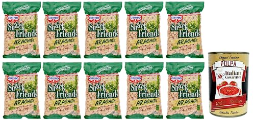 10x Cameo Snack Friends Arachidi,Geröstete und Gesalzene Erdnüsse Vakuumverpackungen 300g + Italian Gourmet Polpa di Pomodoro 400g Dose von Italian Gourmet E.R.