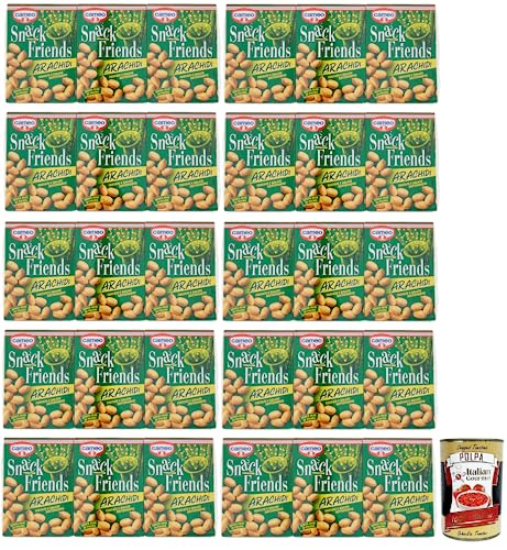 10x Cameo Snack Friends Arachidi,Geröstete und Gesalzene Erdnüsse im praktischen Vakuumblister, 3x40g + Italian Gourmet Polpa di Pomodoro 400g Dose von Italian Gourmet E.R.