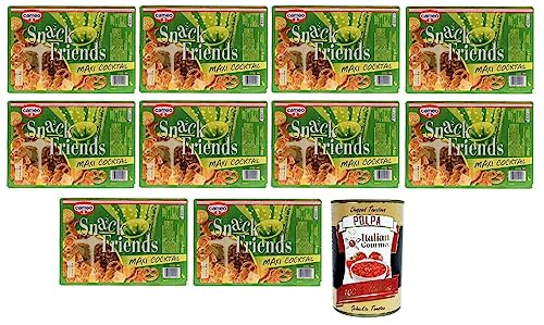 10x Cameo Snack Friends Maxi Cocktail,Mischung aus Brezeln,Salzige Snacks 300g + Italian Gourmet Polpa di Pomodoro 400g Dose von Italian Gourmet E.R.