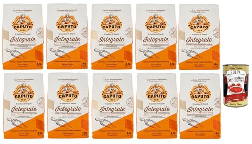 10x Caputo farina integrale Vollkornmehl Mehl zartes Vollkorn wholemeal flour 1 kg + Italian Gourmet polpa 400g von Italian Gourmet E.R.