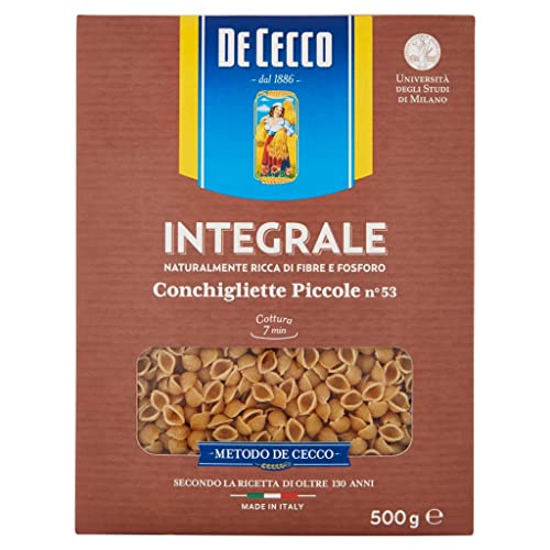 10x De Cecco Conchigliette Piccole n°53 Integrali Vollkornnudeln Vollkorn Pasta 500g Packung + Italian Gourmet polpa 400g von Italian Gourmet E.R.