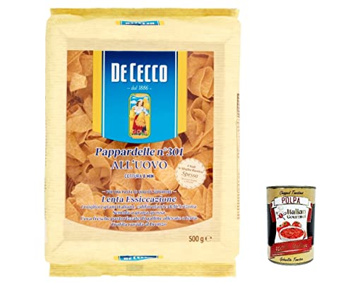 10x De Cecco Pappardelle N° 301 all'Uovo Pasta mit ei - 500g + Italian Gourmet polpa 500g von Italian Gourmet E.R.