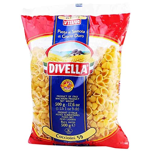 10x Divella Cocciolini N. 59 Hartweizengrieß Pasta Italienische Nudeln 500g Packung + Italian Gourmet Polpa di Pomodoro 400g Dose von Italian Gourmet E.R.