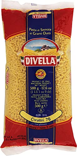 10x Divella Corallini N. 76 Hartweizengrieß Pasta Italienische Nudeln 500g Packung + Italian Gourmet Polpa di Pomodoro 400g Dose von Italian Gourmet E.R.